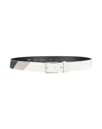 Harmont & Blaine Man Belt Light Grey Size 43 Leather In White