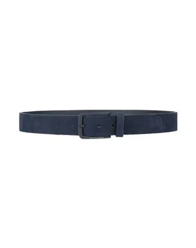 Harmont & Blaine Man Belt Midnight Blue Size 52 Leather