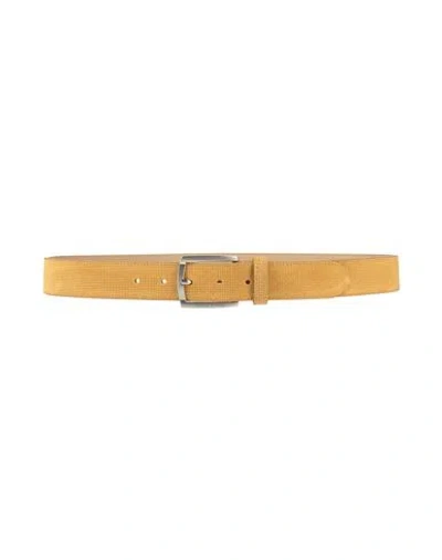 Harmont & Blaine Man Belt Mustard Size 52 Soft Leather In Yellow