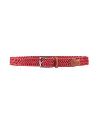 Harmont & Blaine Man Belt Red Size 42 Cotton, Leather