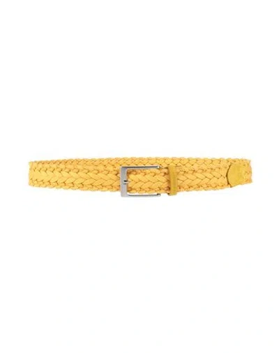 Harmont & Blaine Man Belt Yellow Size 40 Cotton, Polyester, Textile Fibers