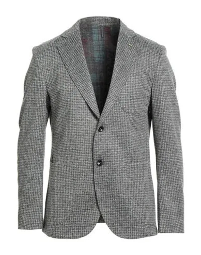 Harmont & Blaine Man Blazer Dark Green Size 40 Acrylic, Polyester, Virgin Wool In Gray