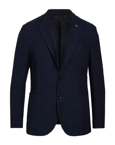 Harmont & Blaine Man Blazer Midnight Blue Size 36 Cotton, Polyamide, Linen