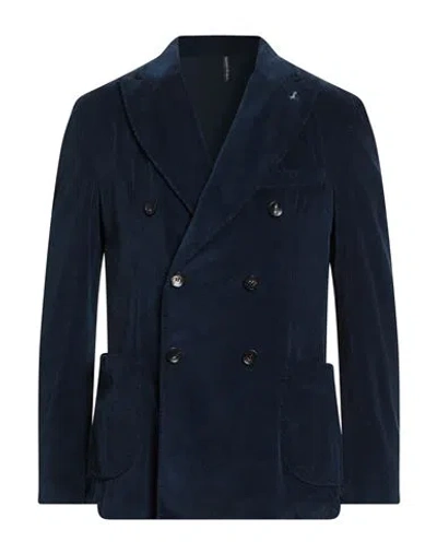 Harmont & Blaine Man Blazer Midnight Blue Size 40 Cotton, Lyocell, Elastane