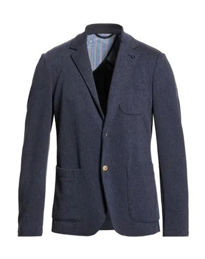 Harmont & Blaine Man Blazer Navy Size 42 Polyester, Viscose, Polyamide, Elastane In Blue
