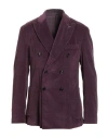 Harmont & Blaine Man Blazer Plum Size 40 Cotton, Lyocell, Elastane In Purple