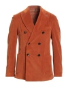 Harmont & Blaine Man Blazer Rust Size 40 Cotton, Lyocell, Elastane In Orange