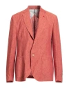 Harmont & Blaine Man Blazer Rust Size 50 Linen In Brown
