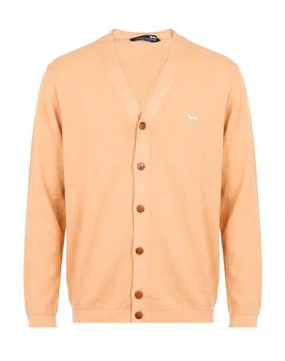 Harmont & Blaine Man Cardigan Apricot Size S Wool In Orange