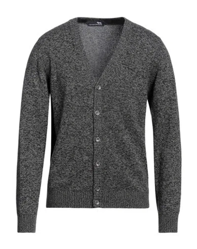 Harmont & Blaine Man Cardigan Charcoal Size Xxl Wool, Viscose, Polyamide, Cashmere In Gray