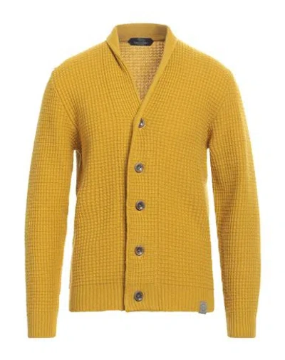 Harmont & Blaine Man Cardigan Ocher Size Xxl Wool In Yellow