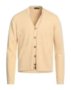 Harmont & Blaine Man Cardigan Sand Size L Wool In Nude