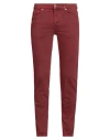 Harmont & Blaine Man Denim Pants Red Size 34 Cotton, Elastane
