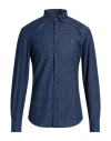 Harmont & Blaine Man Denim Shirt Blue Size Xl Cotton In Blue