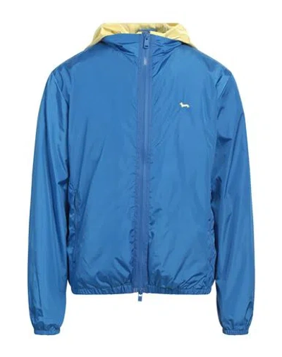 Harmont & Blaine Man Jacket Azure Size L Nylon In Blue