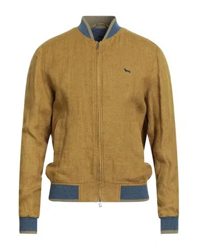 Harmont & Blaine Man Jacket Marigold Size 3xl Wool In Yellow