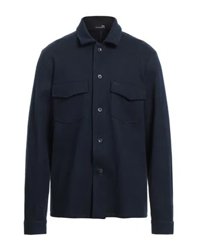 Harmont & Blaine Man Jacket Midnight Blue Size Xl Cotton, Wool In Multi