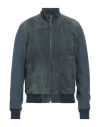 Harmont & Blaine Man Jacket Pastel Blue Size L Soft Leather In Blue