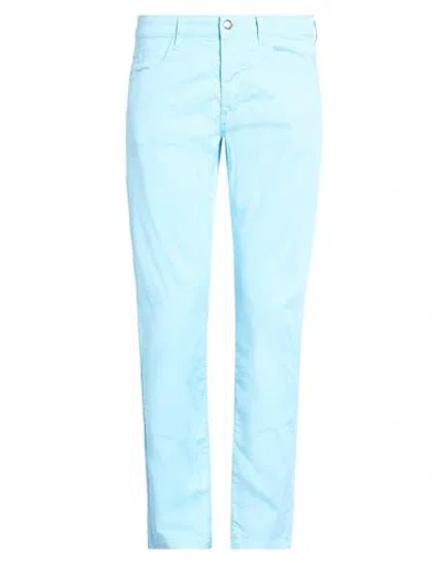 Harmont & Blaine Man Pants Azure Size 30 Cotton, Elastane In Blue