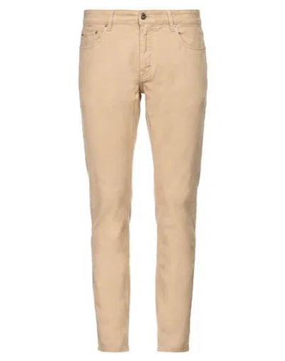Harmont & Blaine Man Pants Beige Size 36 Cotton, Linen, Elastane