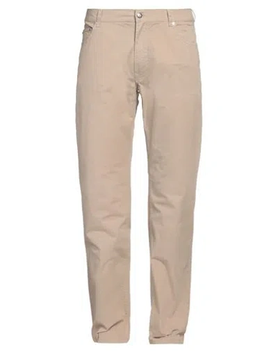 HARMONT & BLAINE HARMONT & BLAINE MAN PANTS BEIGE SIZE 42 COTTON, ELASTANE