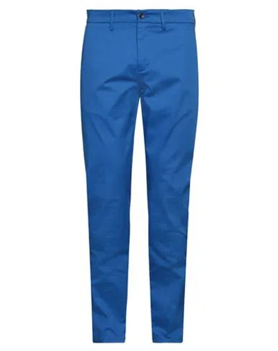 Harmont & Blaine Man Pants Bright Blue Size 44 Cotton, Elastane
