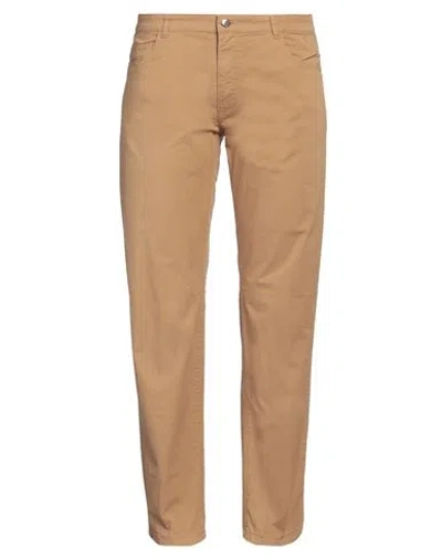 HARMONT & BLAINE HARMONT & BLAINE MAN PANTS CAMEL SIZE 40 COTTON, ELASTANE