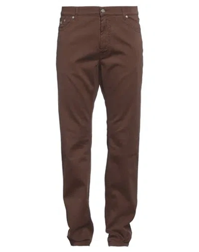 Harmont & Blaine Man Pants Chocolate Brown Size 40 Cotton, Lycra