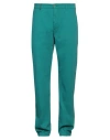 Harmont & Blaine Man Pants Emerald Green Size 40 Cotton, Elastic Fibres