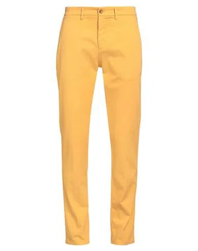 Shop Harmont & Blaine Man Pants Marigold Size 32 Cotton, Metallic Polyester, Lycra In Yellow
