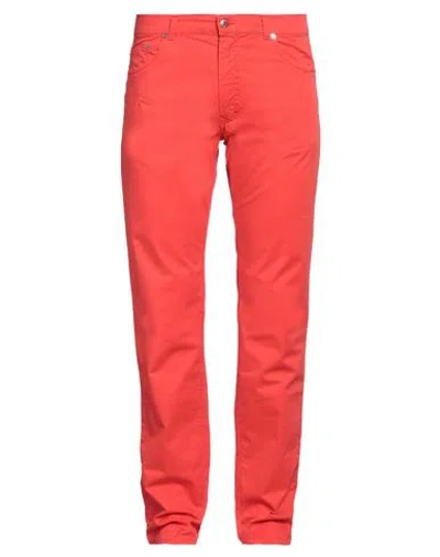 Harmont & Blaine Man Pants Tomato Red Size 38 Cotton, Elastane