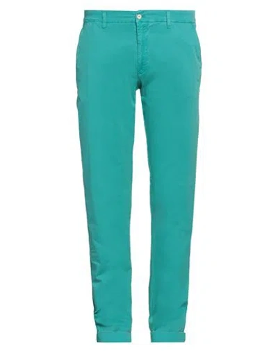 Harmont & Blaine Man Pants Turquoise Size 42 Cotton, Elastane In Blue