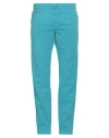 Harmont & Blaine Man Pants Turquoise Size 42 Cotton, Elastane In Blue