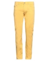 Harmont & Blaine Man Pants Yellow Size 42 Cotton, Elastane