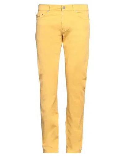 Harmont & Blaine Man Pants Yellow Size 42 Cotton, Elastane In Yellow
