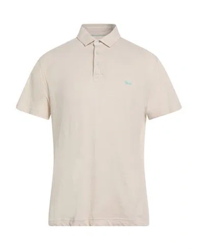 Harmont & Blaine Man Polo Shirt Beige Size Xxl Linen, Cotton In Neutral