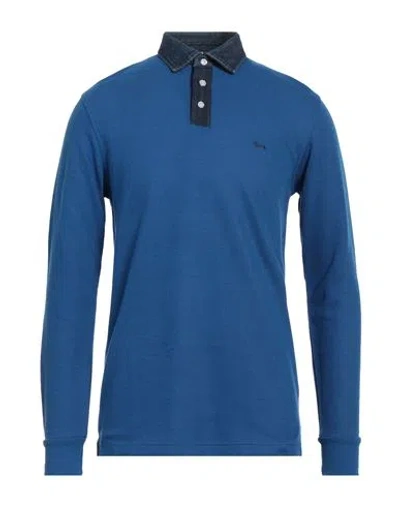 Harmont & Blaine Man Polo Shirt Blue Size 36 Cotton