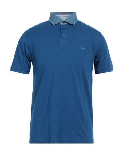 Harmont & Blaine Man Polo Shirt Blue Size 38 Cotton