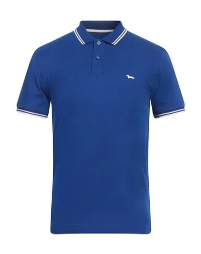 Harmont & Blaine Sleek Short Sleeved Contrast Polo In Blue