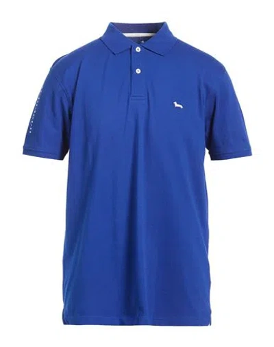 Harmont & Blaine Man Polo Shirt Bright Blue Size Xxl Cotton, Elastane