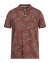 Harmont & Blaine Man Polo Shirt Brown Size 3xl Cotton In Brown