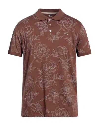 Harmont & Blaine Man Polo Shirt Brown Size 3xl Cotton
