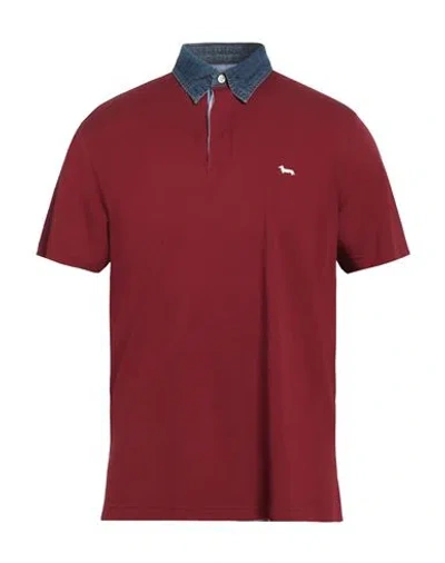 Harmont & Blaine Man Polo Shirt Burgundy Size L Cotton In Red