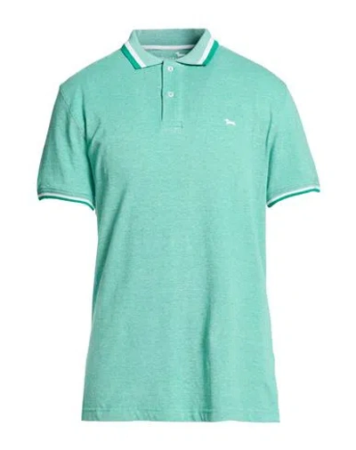 Harmont & Blaine Man Polo Shirt Green Size M Cotton In Blue