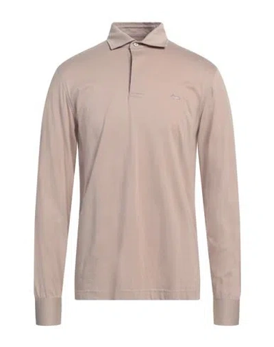 Harmont & Blaine Man Polo Shirt Light Brown Size L Cotton In Beige