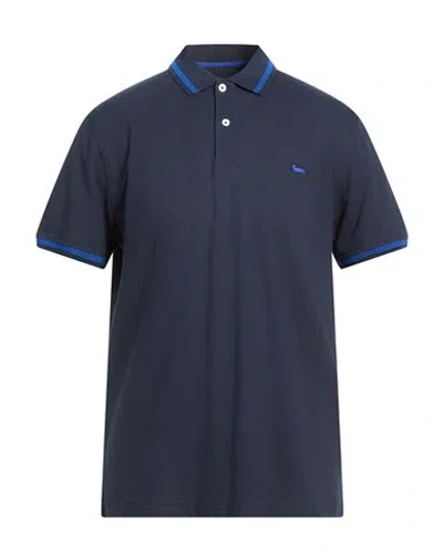 Harmont & Blaine Man Polo Shirt Midnight Blue Size L Cotton