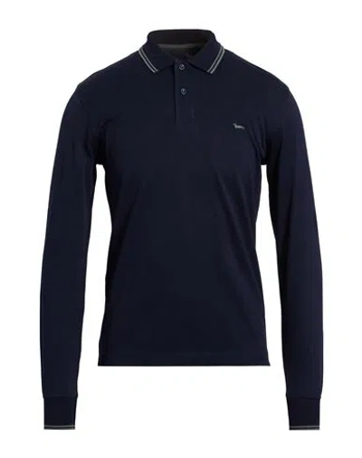Harmont & Blaine Man Polo Shirt Midnight Blue Size S Cotton