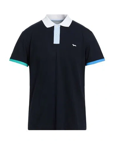 Harmont & Blaine Man Polo Shirt Midnight Blue Size Xxl Cotton, Elastane