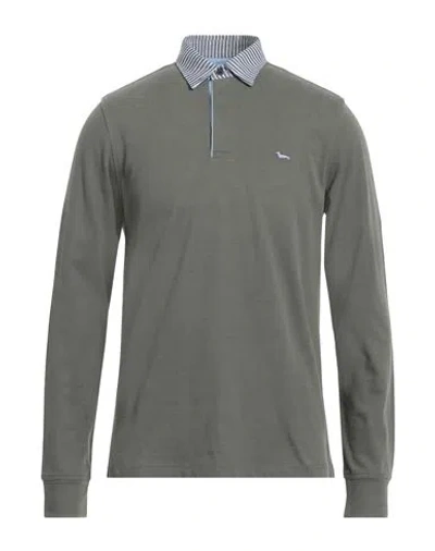 Harmont & Blaine Man Polo Shirt Military Green Size 3xl Cotton