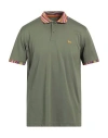 Harmont & Blaine Man Polo Shirt Military Green Size S Cotton